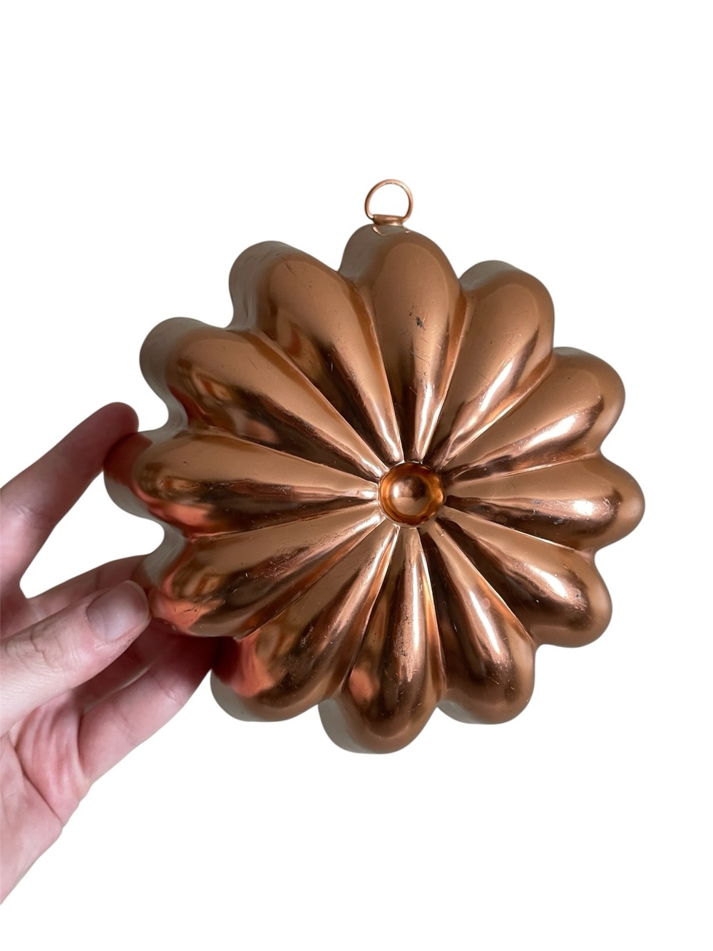 Vintage Copper Mold Scalloped Dessert Pan